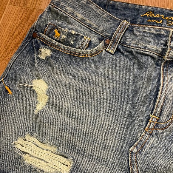 VINTAGE 2000s ABERCROMBIE & FITCH DENIM CARGO MINI SKIRT - Picture 4 of 5